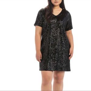 Hilary Radley black sequin dress NWT